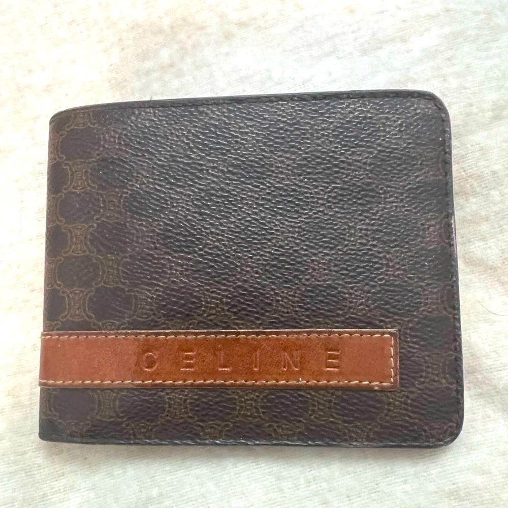 Preloved CELINE Macadam Blason Logo Folded Wallet Brown Vintage